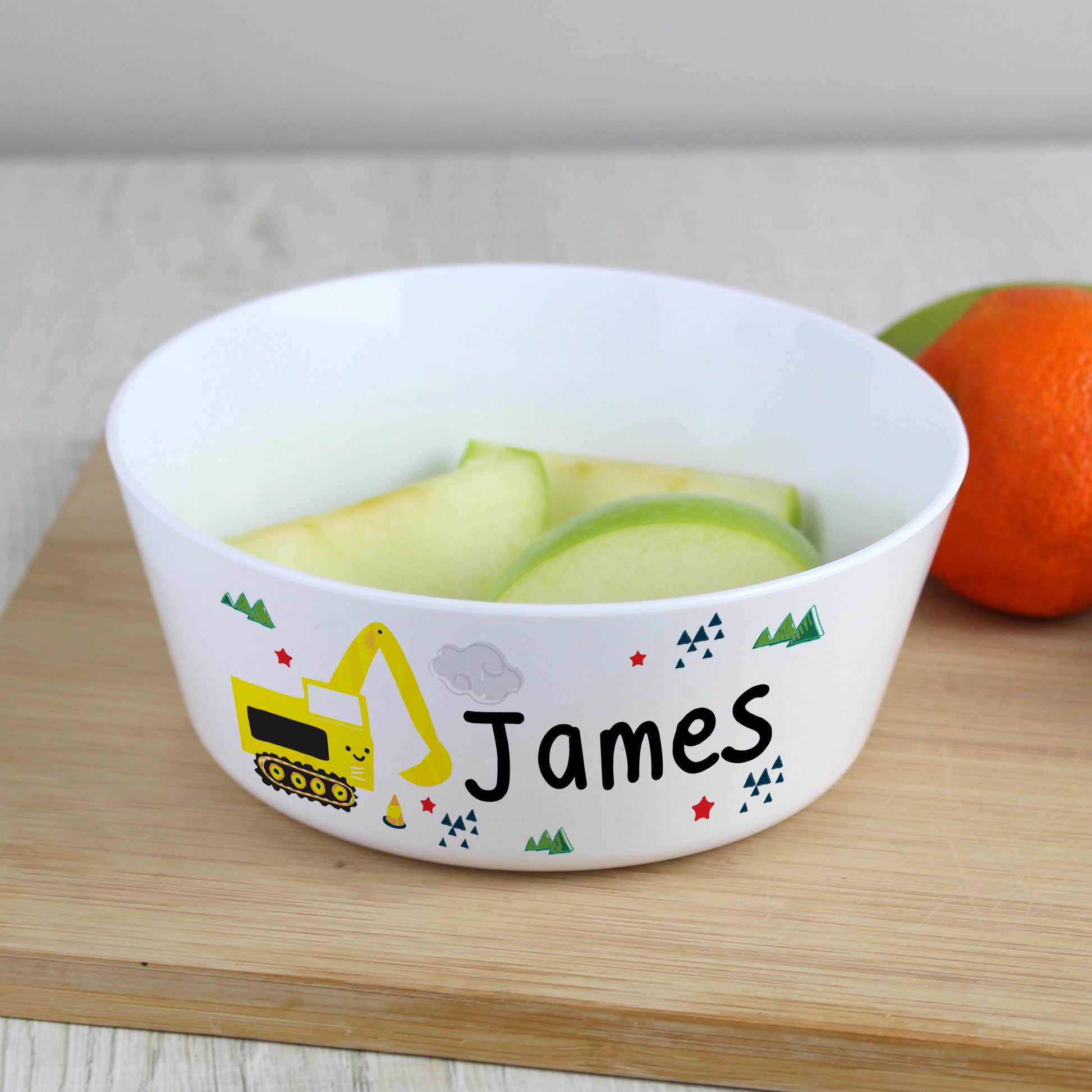 Personalised Digger Plastic Bowl - image 3