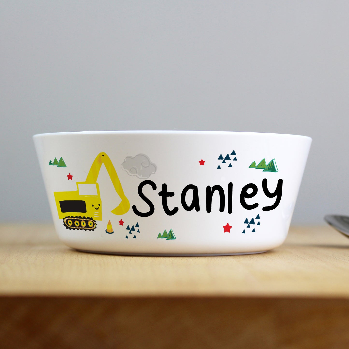 Personalised Digger Plastic Bowl - image 4