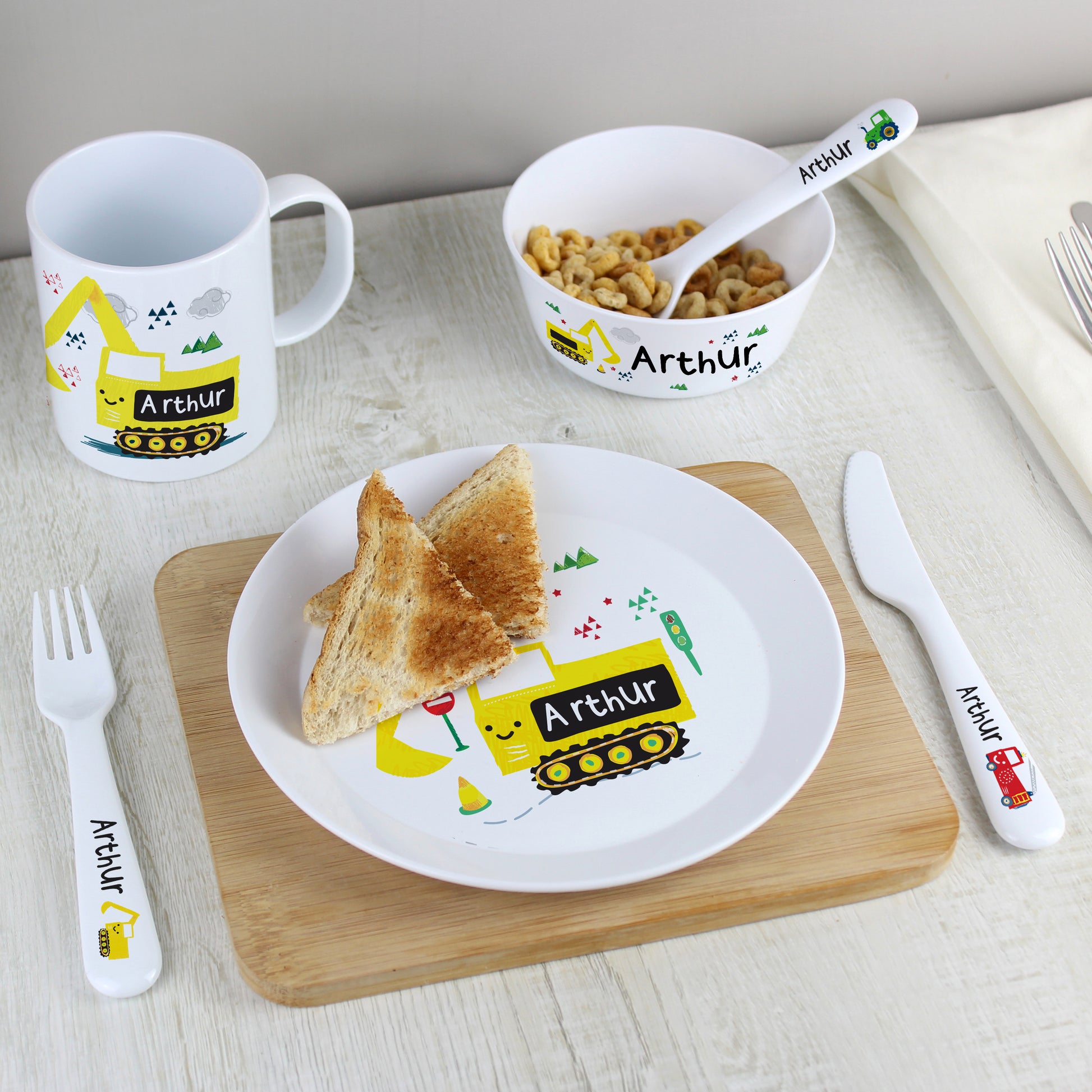 Personalised Digger Plastic Bowl - image 5