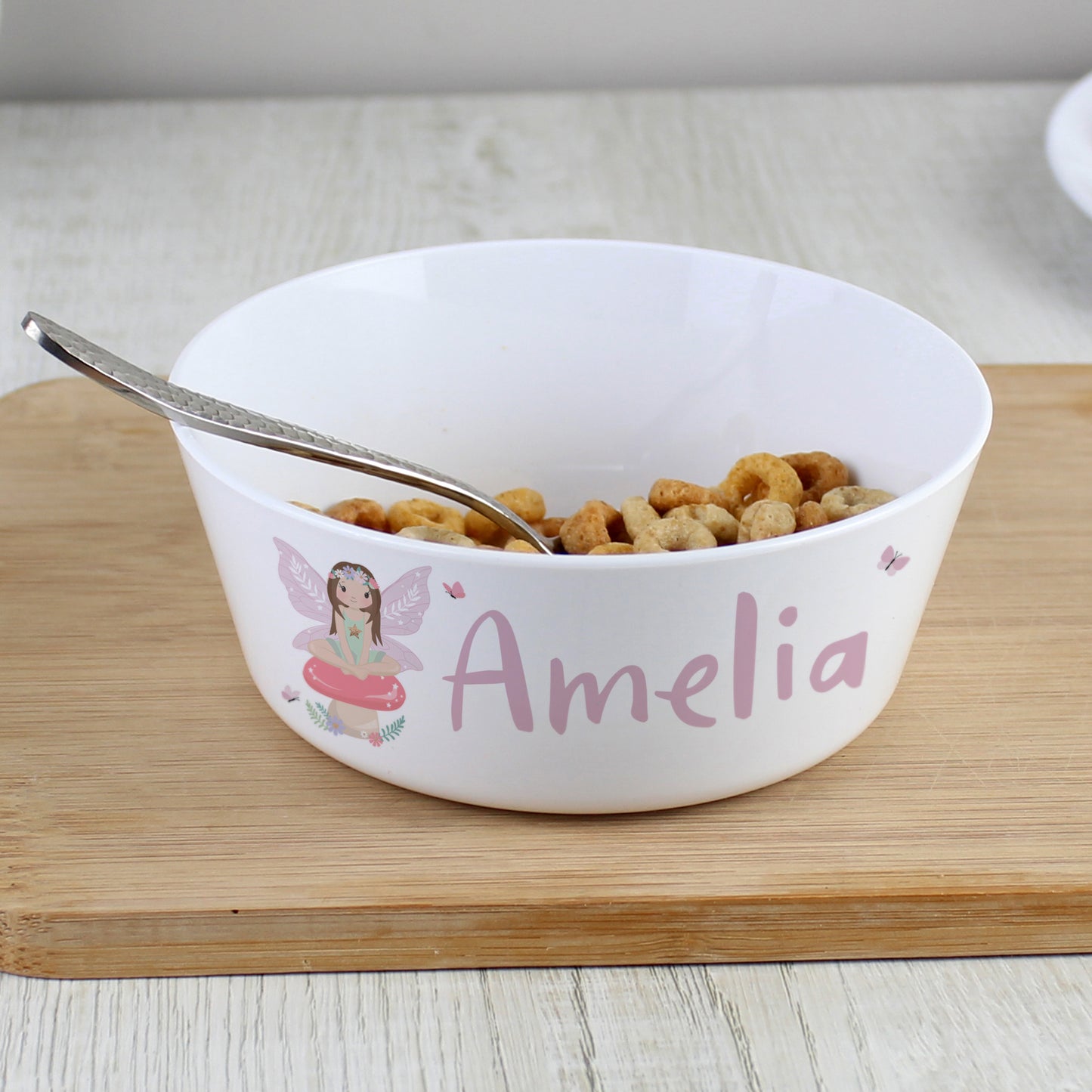 Personalised Toadstool Fairy Plastic Bowl from Heartfelt Gifts