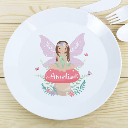Personalised Toadstool Fairy Plastic Plate from Heartfelt Gifts