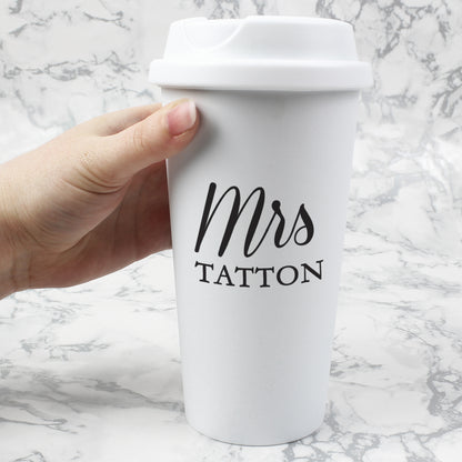 Personalised Free Text Insulated Reusable Eco Travel Cup from Heartfelt Gifts