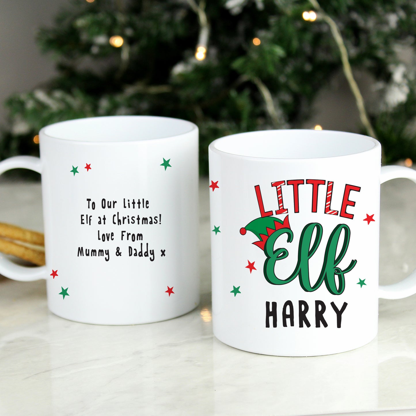 Personalised Little Elf Plastic Mug - image 3
