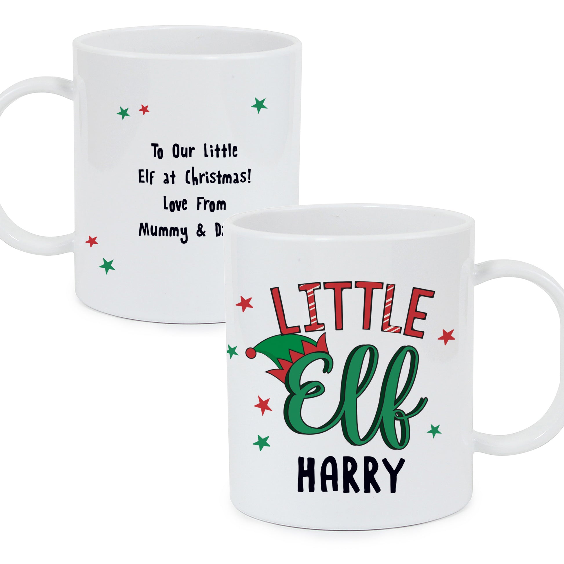 Personalised Little Elf Plastic Mug - image 4
