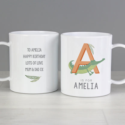 Personalised Animal Alphabet Plastic Mug - image 2