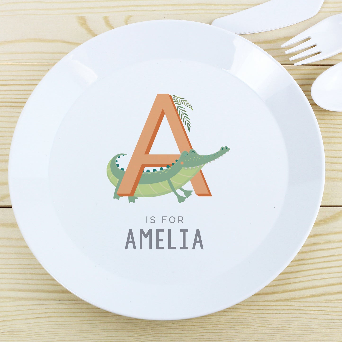Personalised Animal Alphabet Plastic Plate - image 2