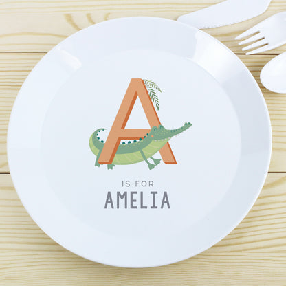 Personalised Animal Alphabet Plastic Plate - image 2