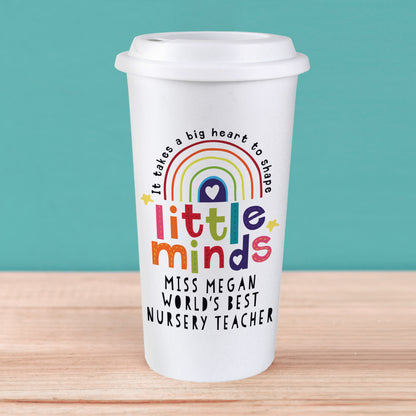Personalised Shape Little Minds Travel Mug from Heartfelt Gifts