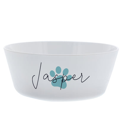 Personalised Blue Pawprint Plastic Cat Bowl - image 4