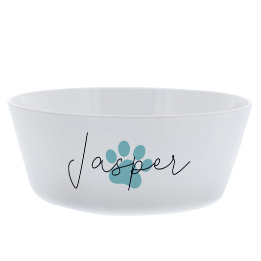 Personalised Blue Pawprint Plastic Cat Bowl - image 4