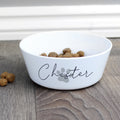 Personalised Grey Pawprint Plastic Cat Bowl from Heartfelt Gifts