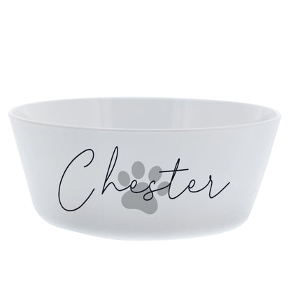 Personalised Grey Pawprint Plastic Cat Bowl - image 4