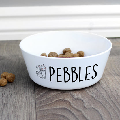 Personalised Scribble Cat Plastic Cat Bowl from Heartfelt Gifts