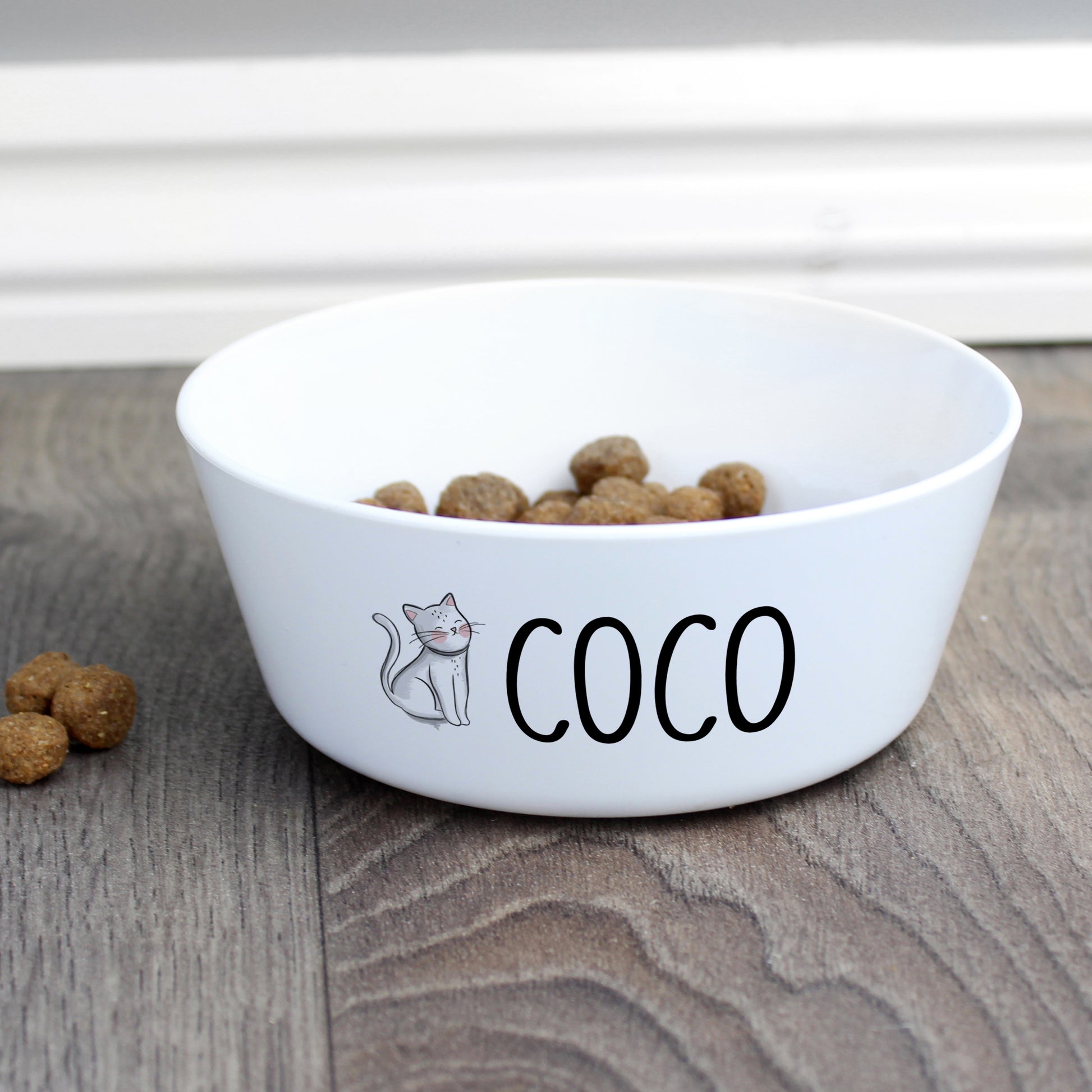 Personalised Scribble Cat Plastic Cat Bowl - image 2