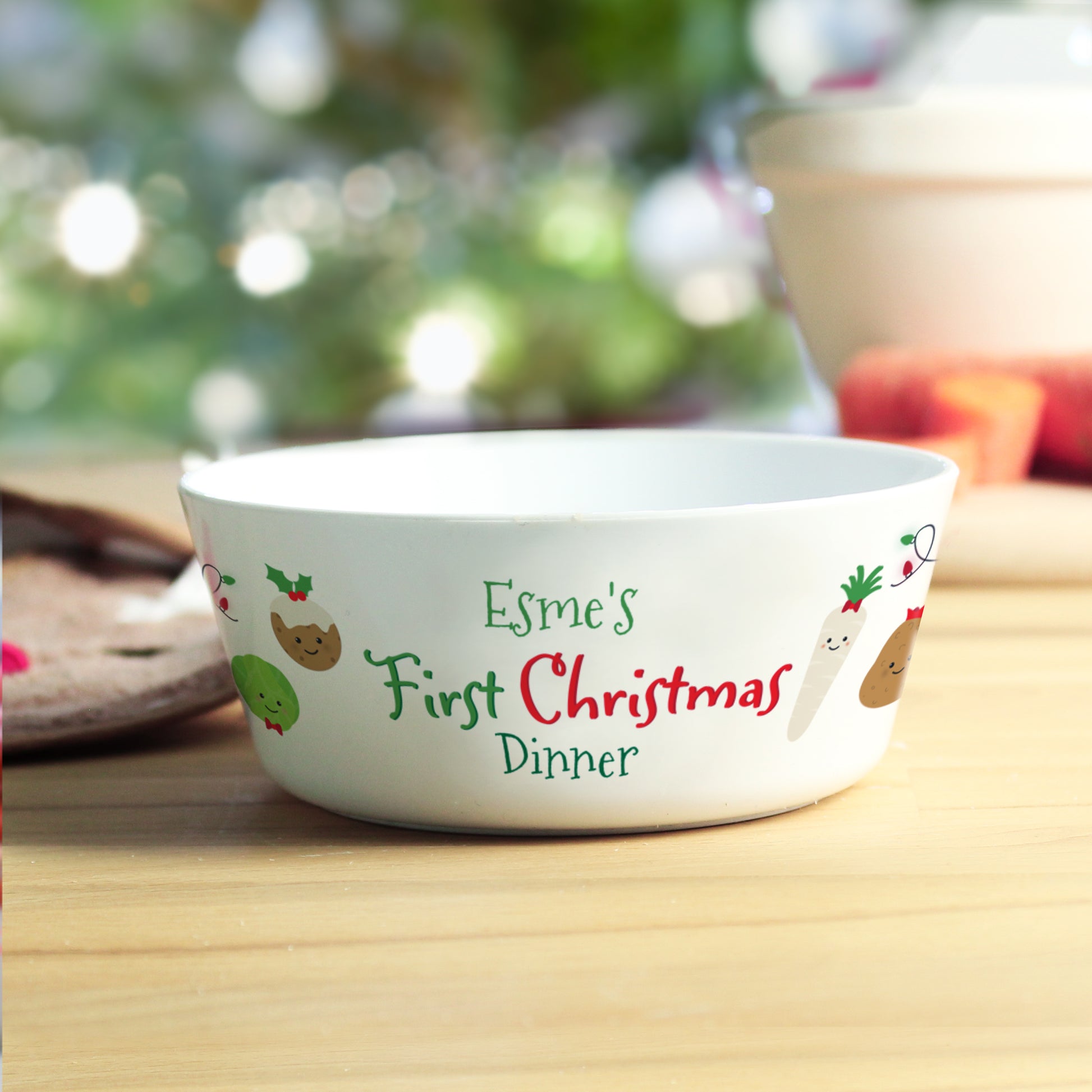 Personalised 1st Christmas Dinner Plastic Bowl from Heartfelt Gifts