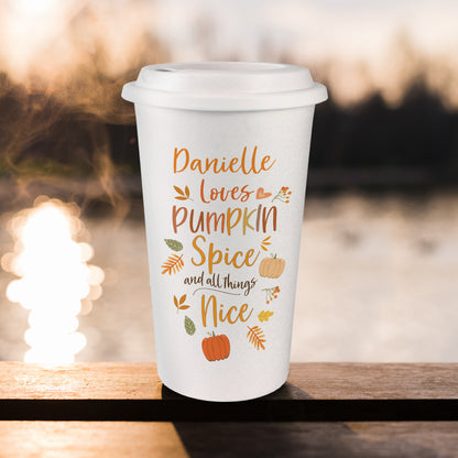 Personalised Pumpkin Spice Travel Mug from Heartfelt Gifts