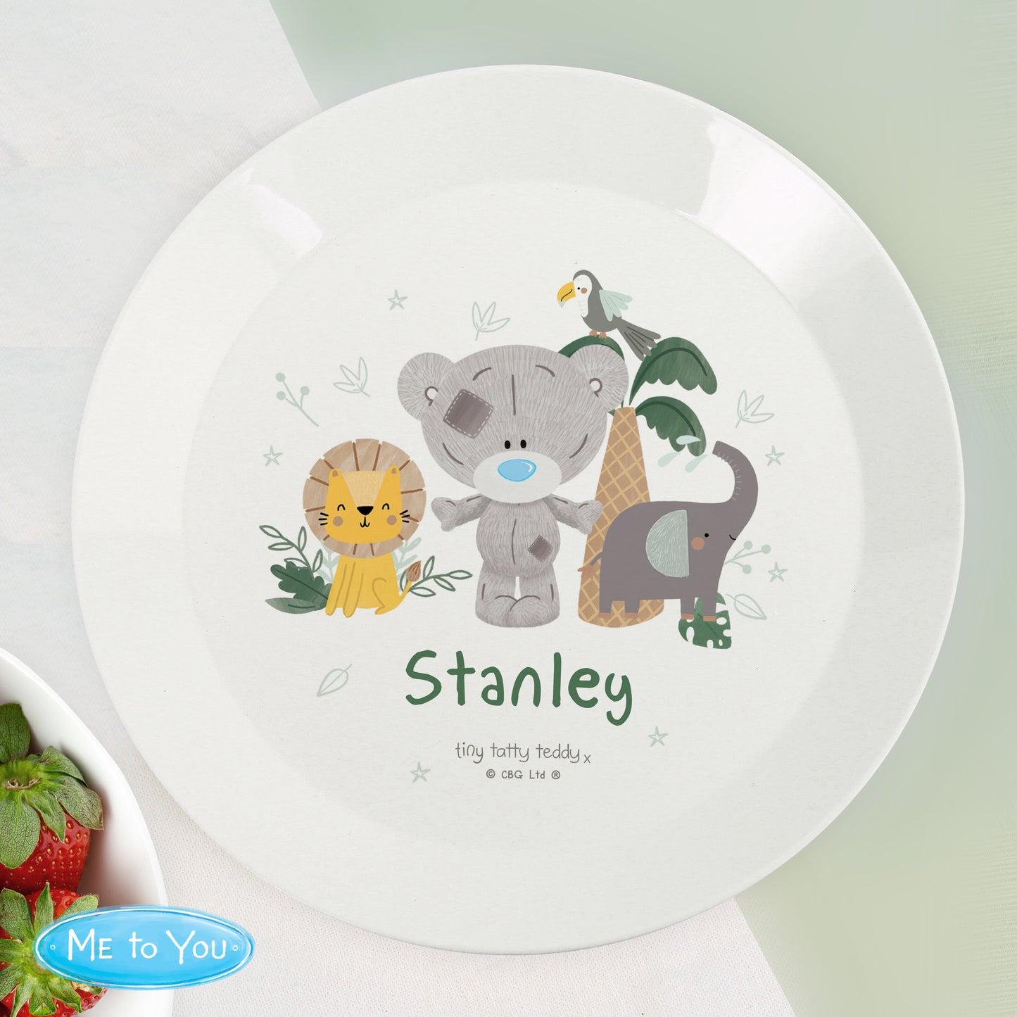 Personalised Tiny Tatty Teddy Jungle Animals Plate - image 4