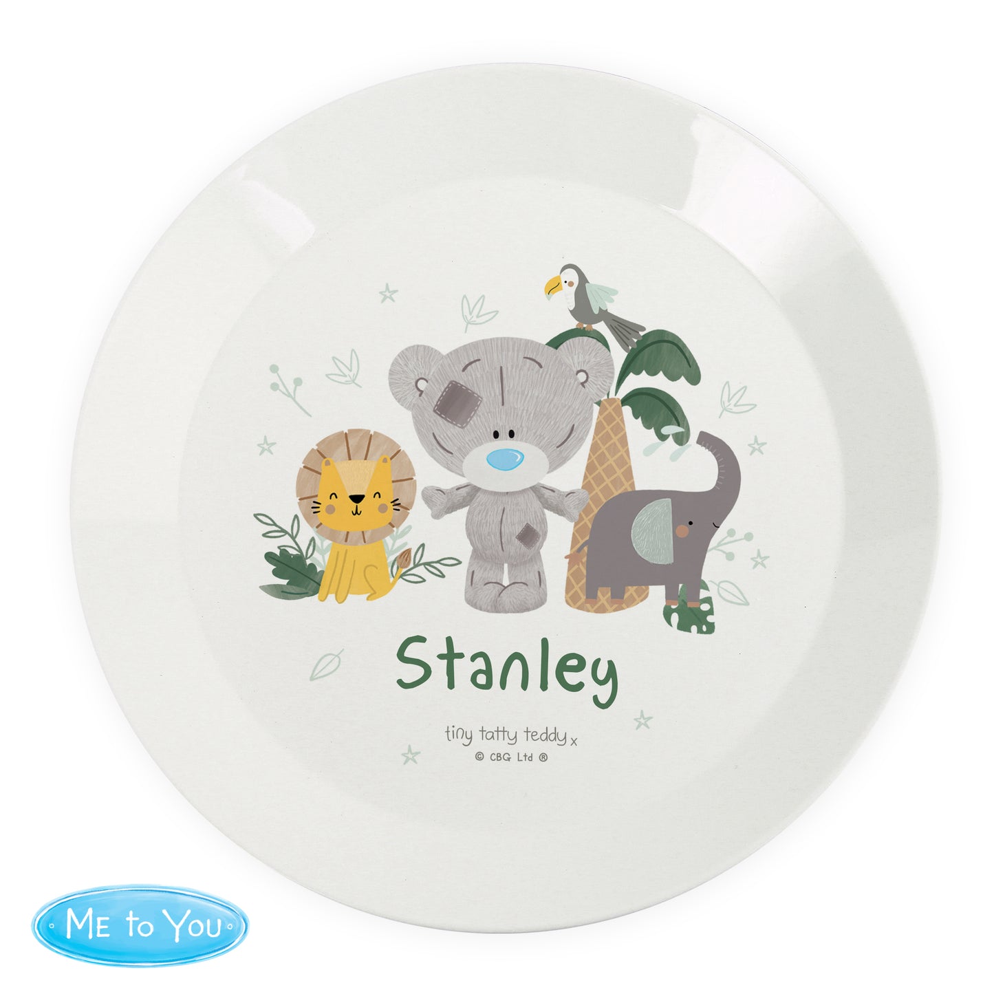 Personalised Tiny Tatty Teddy Jungle Animals Plate - image 5