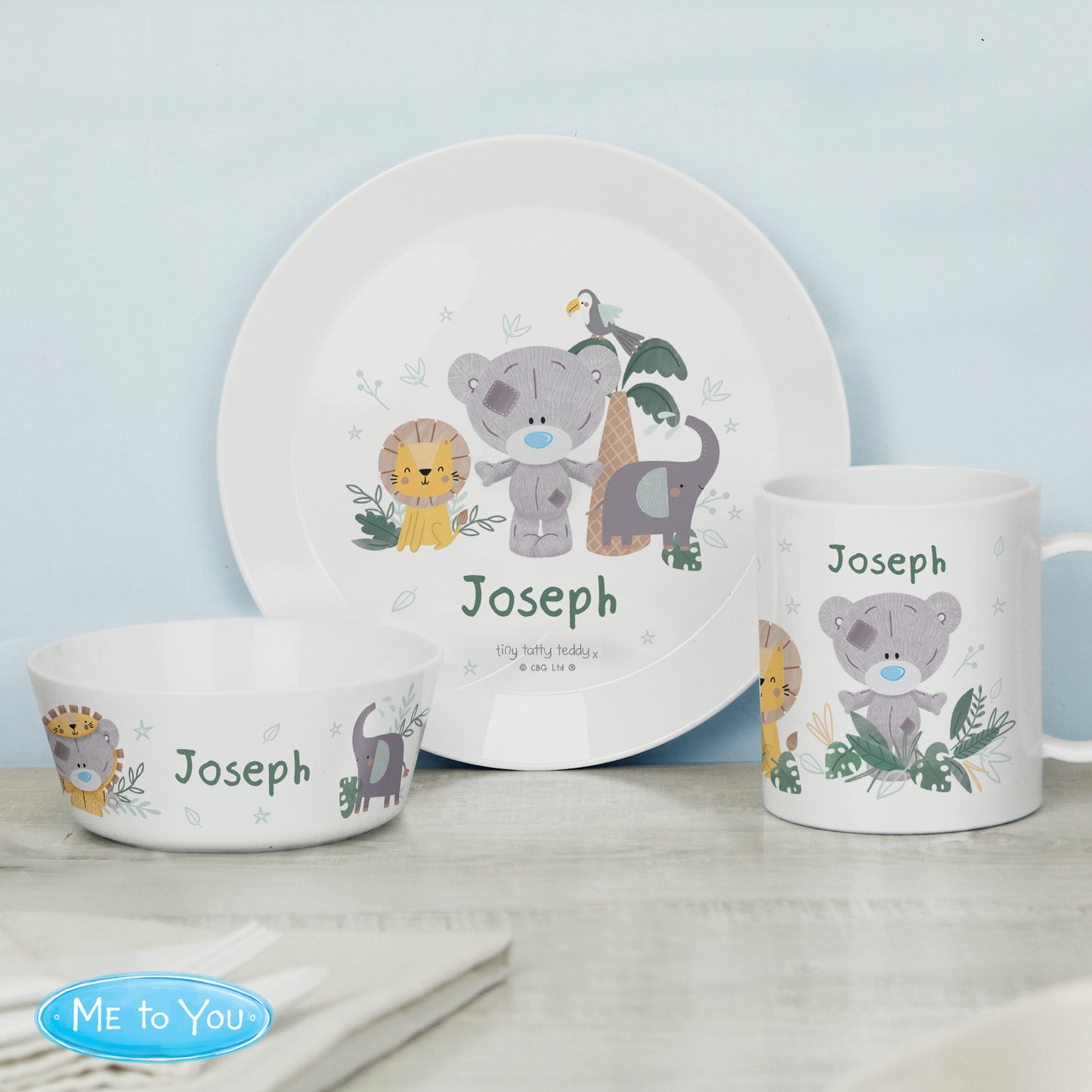 Personalised Tiny Tatty Teddy Jungle Animals Plate - image 6