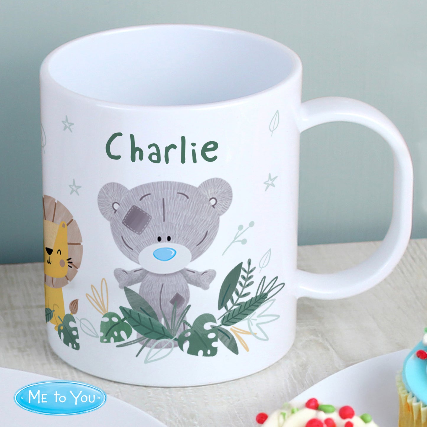 Personalised Tiny Tatty Teddy Jungle Animals Plastic Mug from Heartfelt Gifts