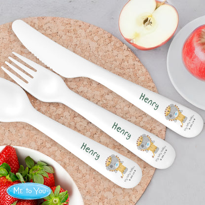 Personalised Tiny Tatty Teddy Jungle Animals Plastic 3 Piece Cutlery Set - image 2