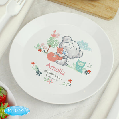 Personalised Tiny Tatty Teddy Woodland Animal Plastic Plate from Heartfelt Gifts