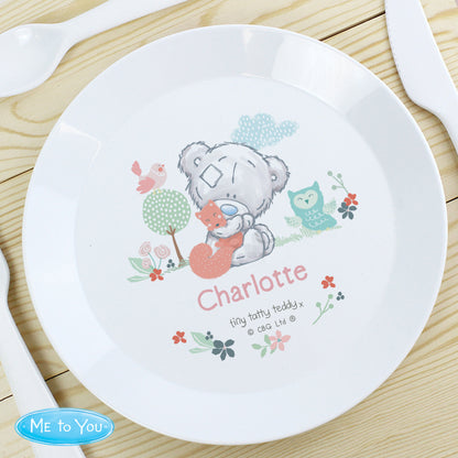 Personalised Tiny Tatty Teddy Woodland Animal Plastic Plate - image 3