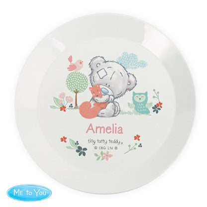 Personalised Tiny Tatty Teddy Woodland Animal Plastic Plate - image 5