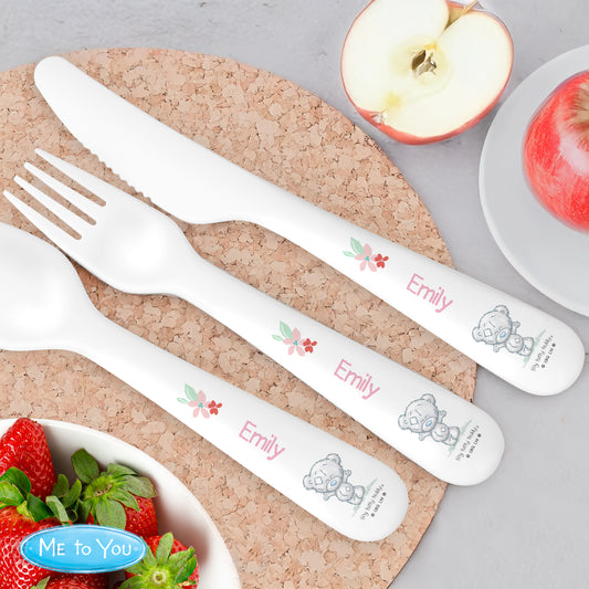 Personalised Tiny Tatty Teddy Woodland Animal 3 Piece Cutlery Set - image 2