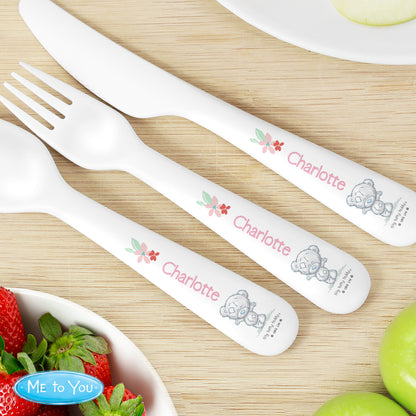Personalised Tiny Tatty Teddy Woodland Animal 3 Piece Cutlery Set - image 4
