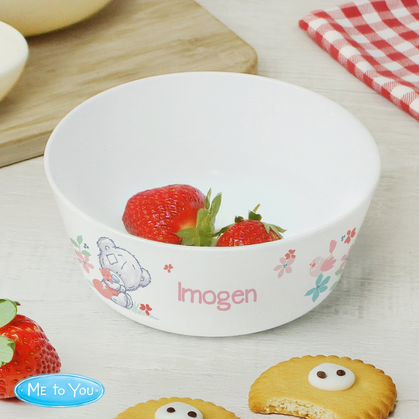 Personalised Tiny Tatty Teddy Woodland Animal Plastic Bowl from Heartfelt Gifts