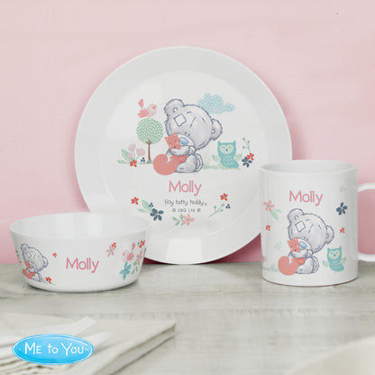 Personalised Tiny Tatty Teddy Woodland Animal Plastic Bowl - image 4
