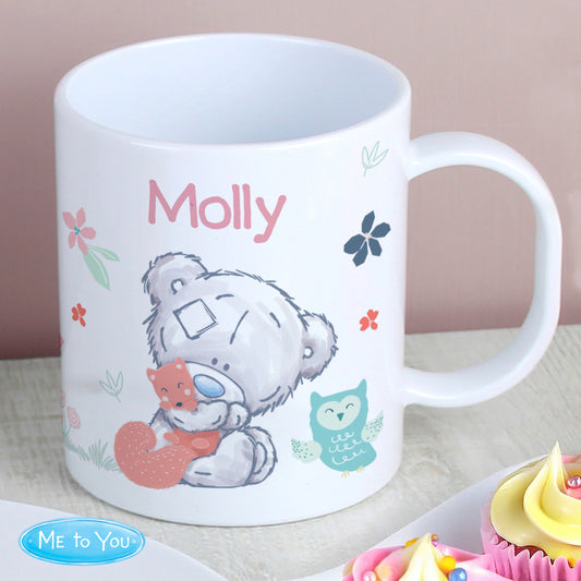 Personalised Tiny Tatty Teddy Woodland Animal Plastic Mug from Heartfelt Gifts