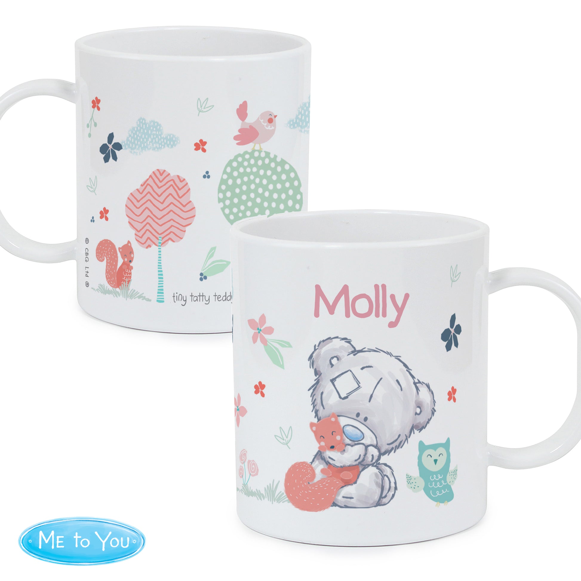 Personalised Tiny Tatty Teddy Woodland Animal Plastic Mug - image 4