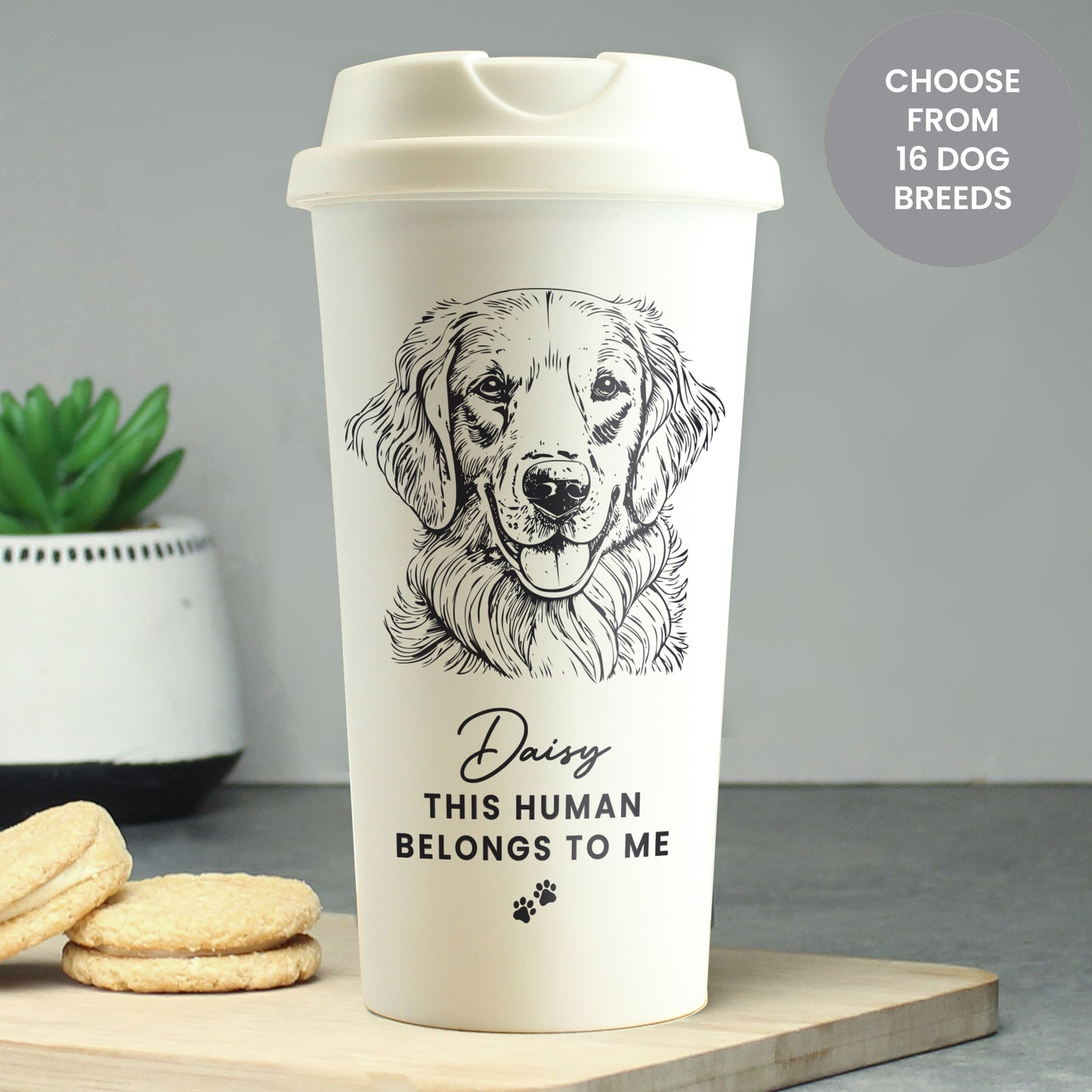 Personalised Dog Breed Travel Cup from Heartfelt Gifts