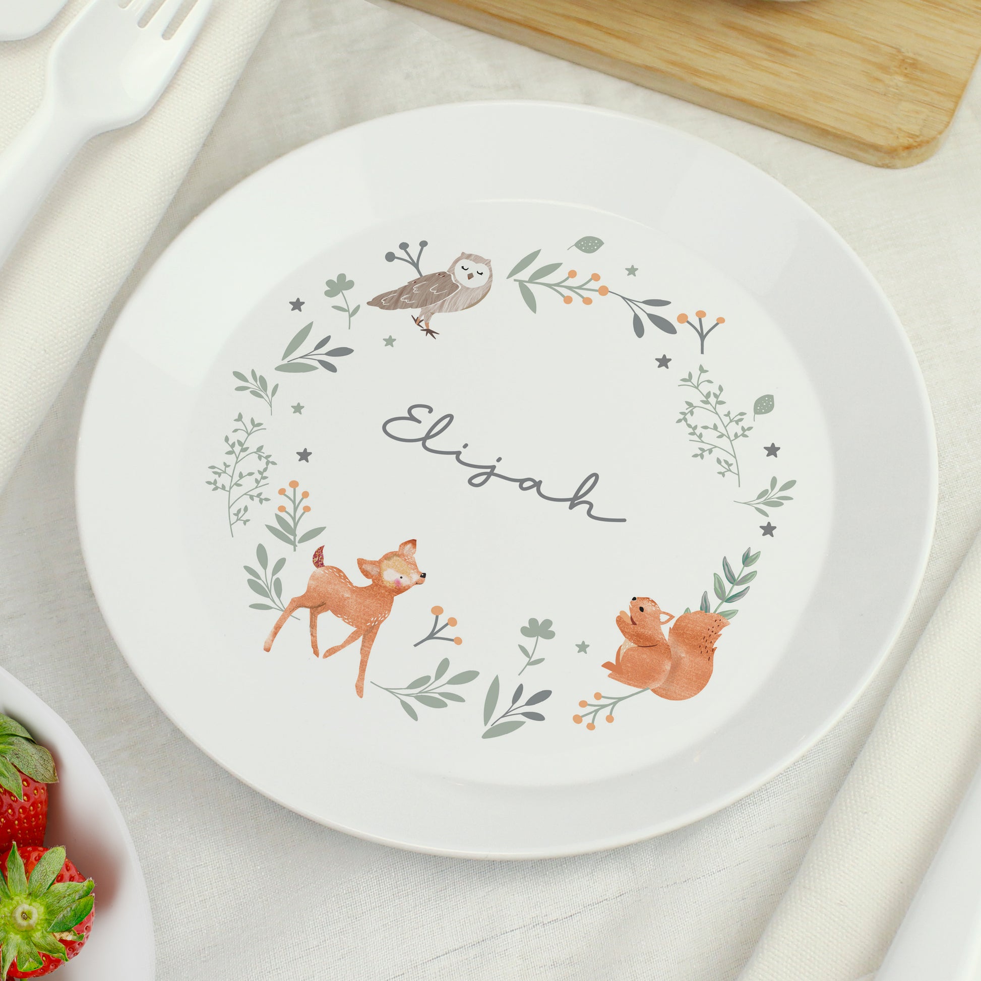 Personalised Woodland Animals Plate from Heartfelt Gifts