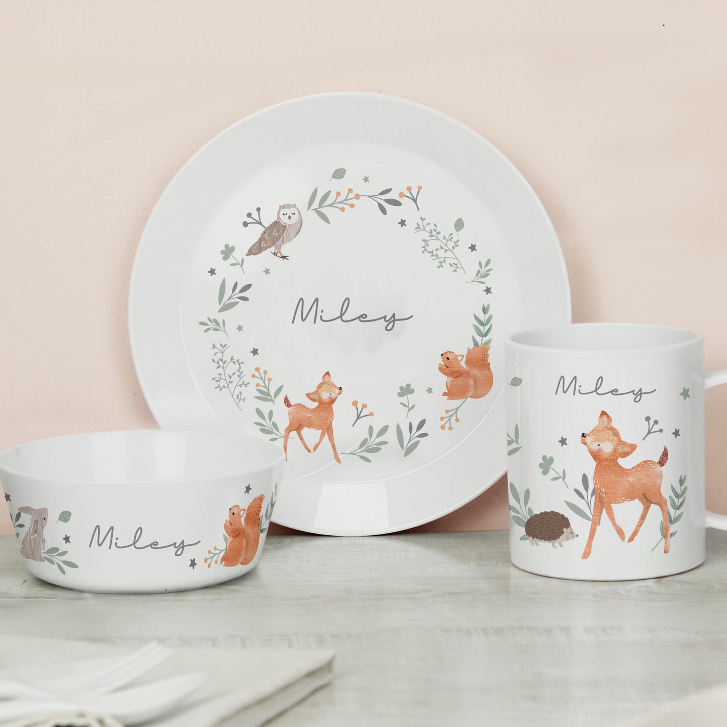 Personalised Woodland Animals Breakfast Set - image 2