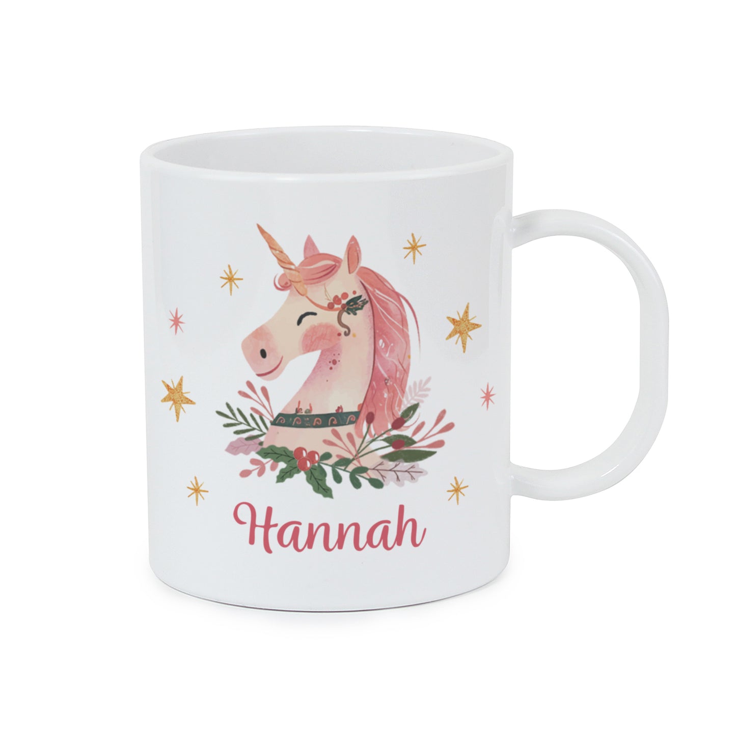 Personalised Unicorn Christmas Plastic Mug – Children's Christmas Gift - image 4