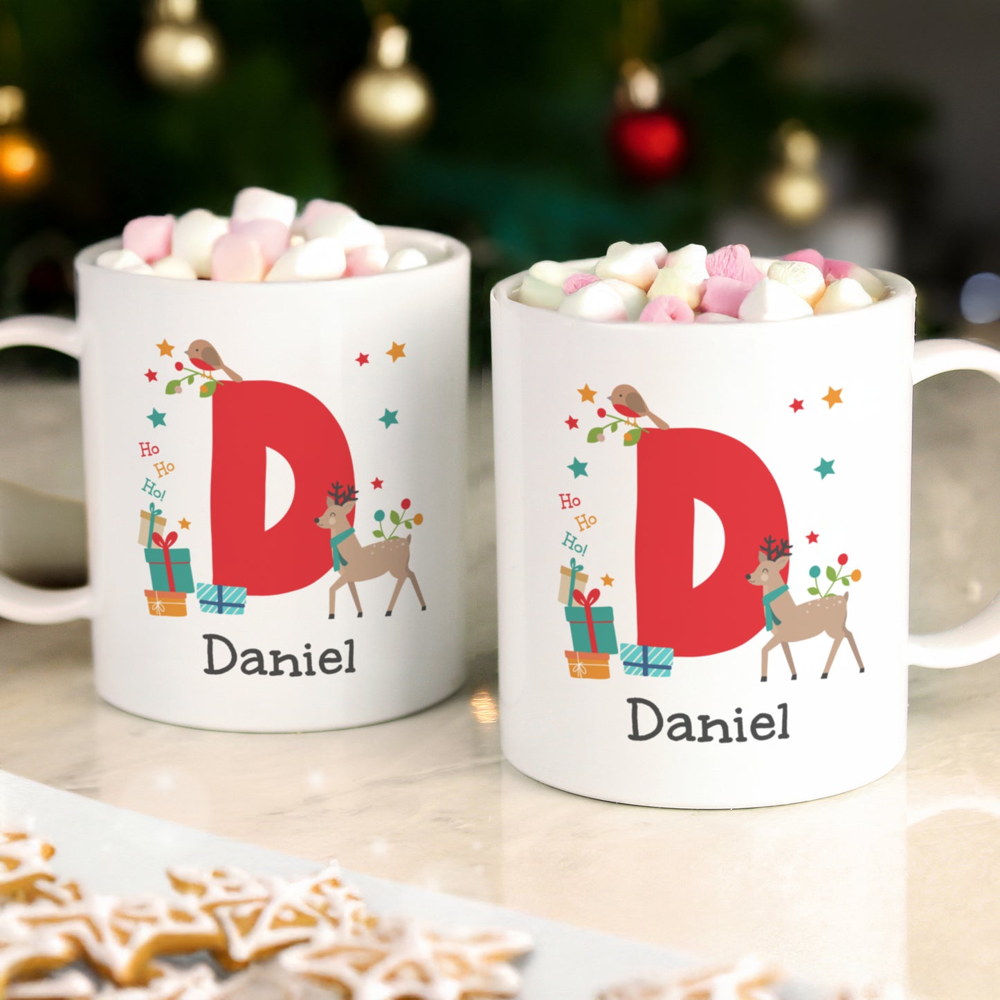 Personalised Initial Reindeer Christmas Plastic Mug – Children's Christmas Gift - image 3