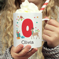 Personalised Initial Reindeer Christmas Plastic Mug from Heartfelt Gifts