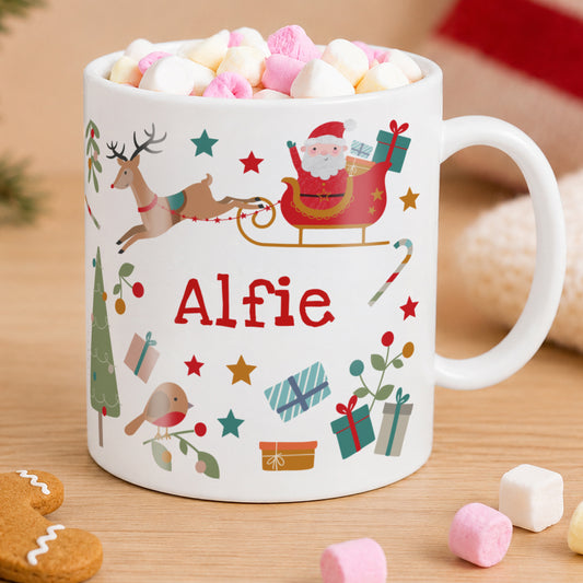 Personalised Christmas Characters Plastic Mug from Heartfelt Gifts