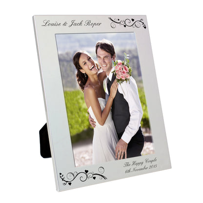 Personalised Silver 5x7 Black Swirl Photo Frame from Heartfelt Gifts