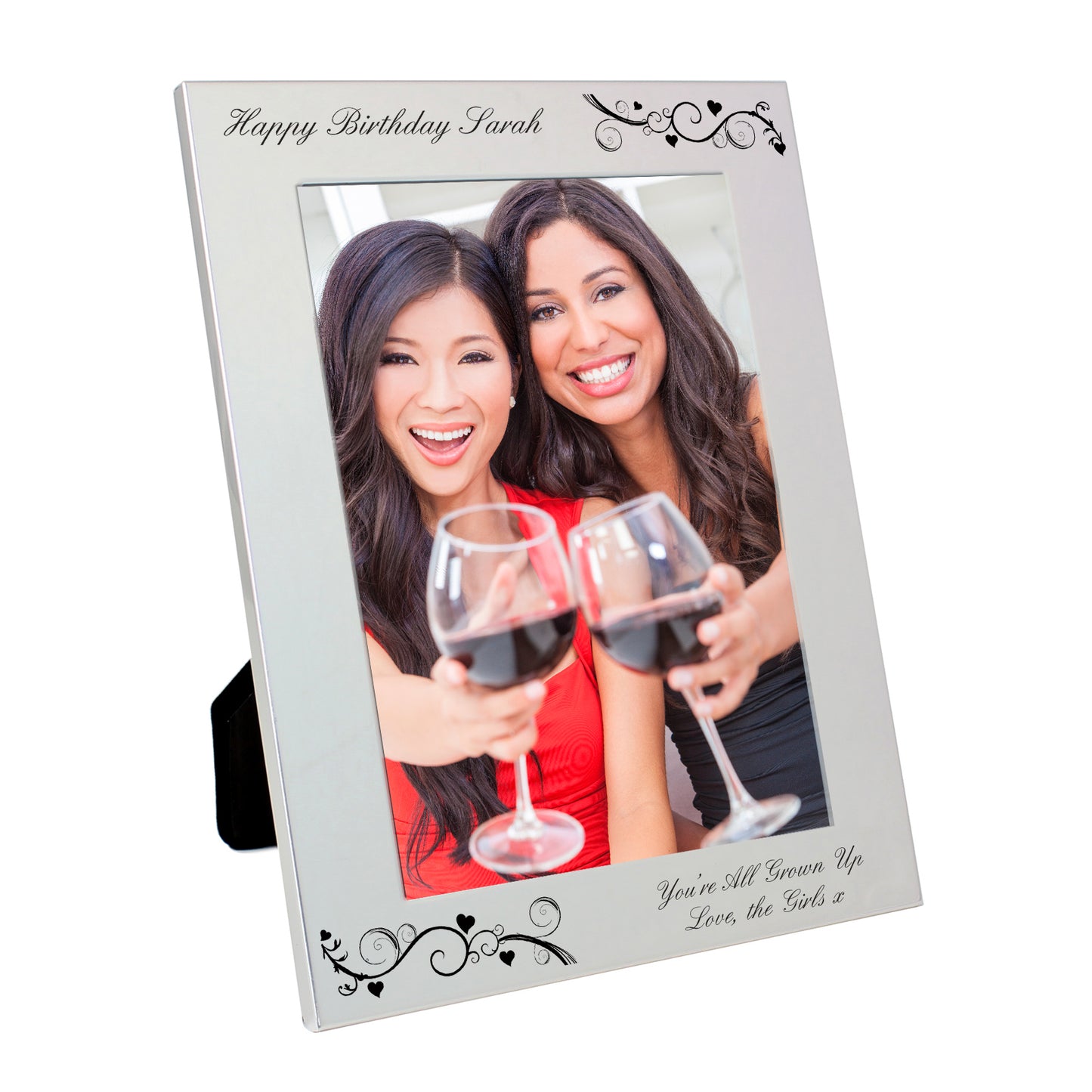 Personalised Silver 5x7 Black Swirl Photo Frame - image 5