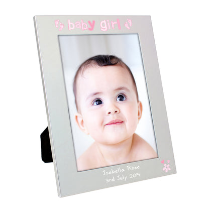 Personalised Silver 5x7 Baby Girl Photo Frame - image 2
