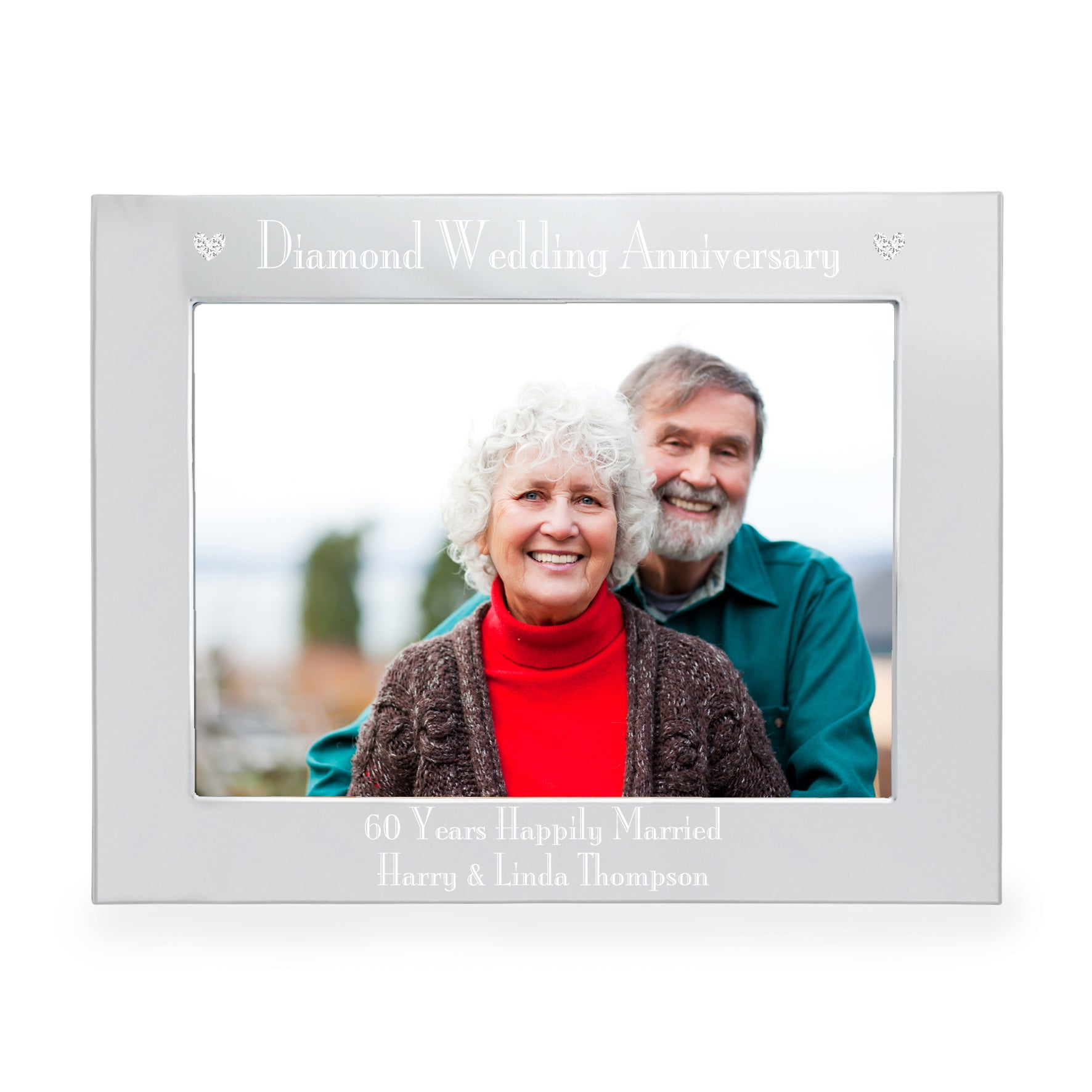 Personalised Diamond Anniversary 5x7 Landscape Photo Frame - image 2