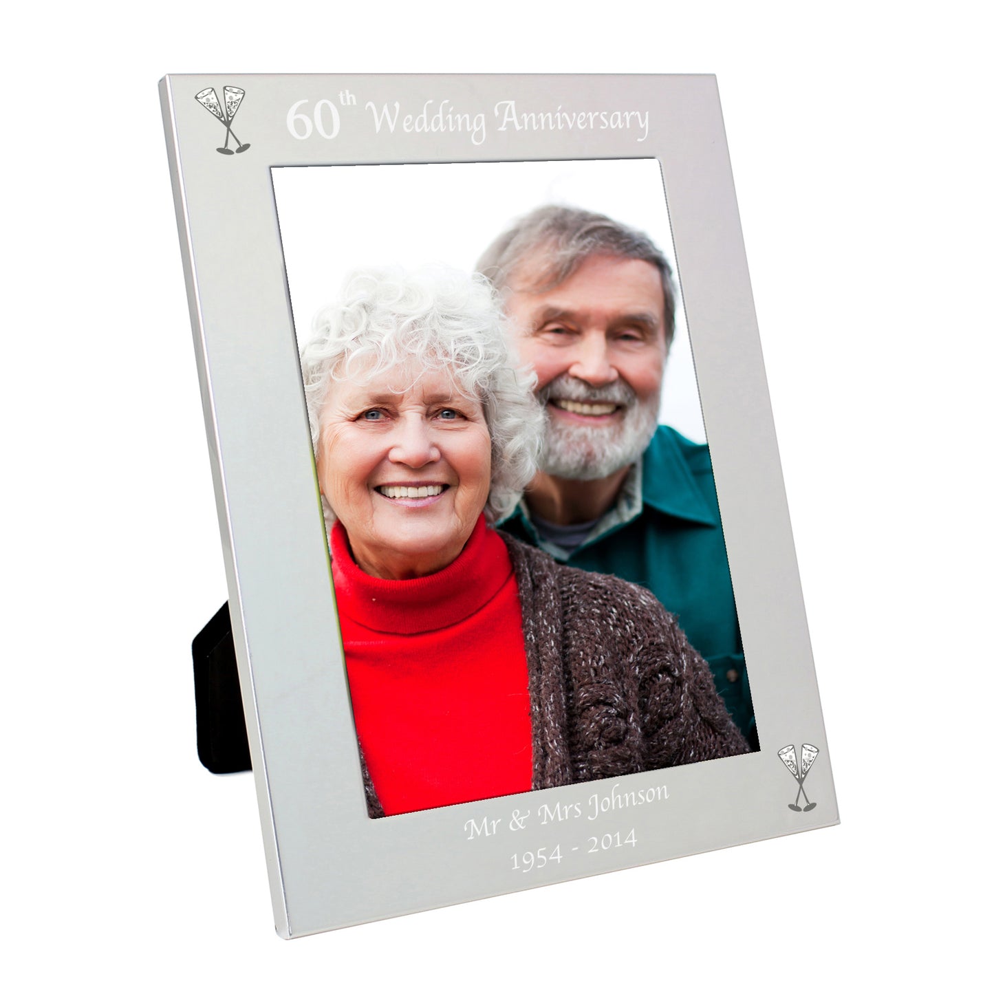 Personalised Silver 5x7 60th Wedding Anniversary Photo Frame - image 2