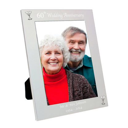 Personalised Silver 5x7 60th Wedding Anniversary Photo Frame - image 2