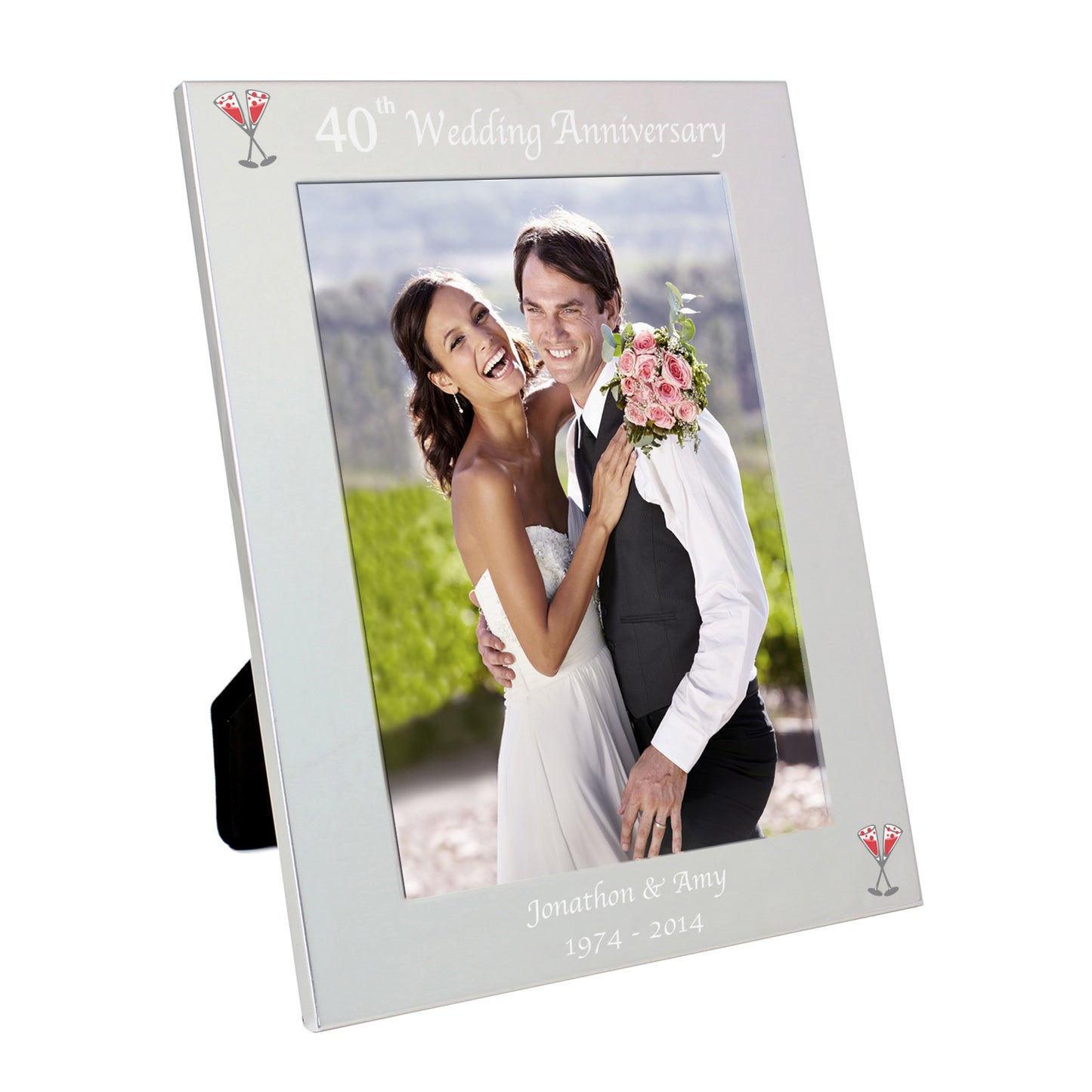 Personalised Silver 5x7 40th Wedding Anniversary Photo Frame - image 2