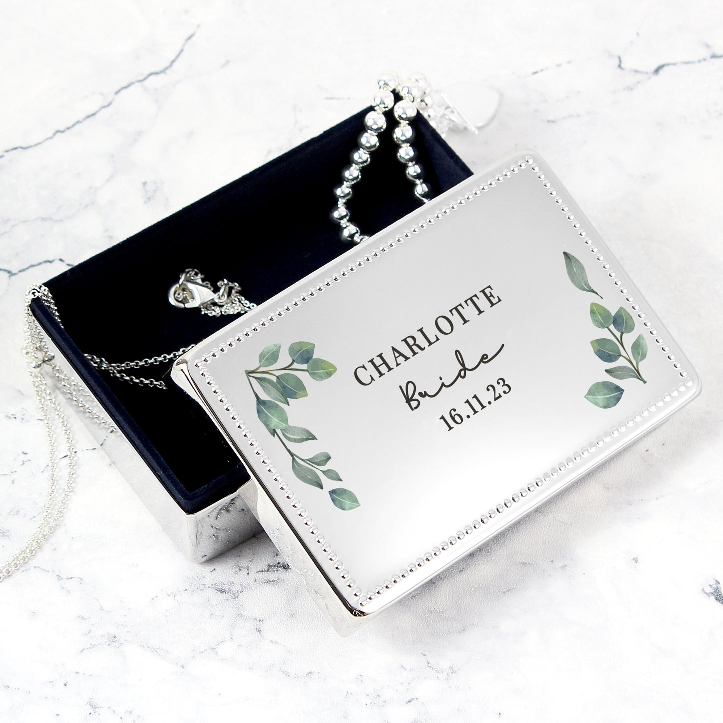 Personalised Botanical Rectangular Jewellery Box - image 4