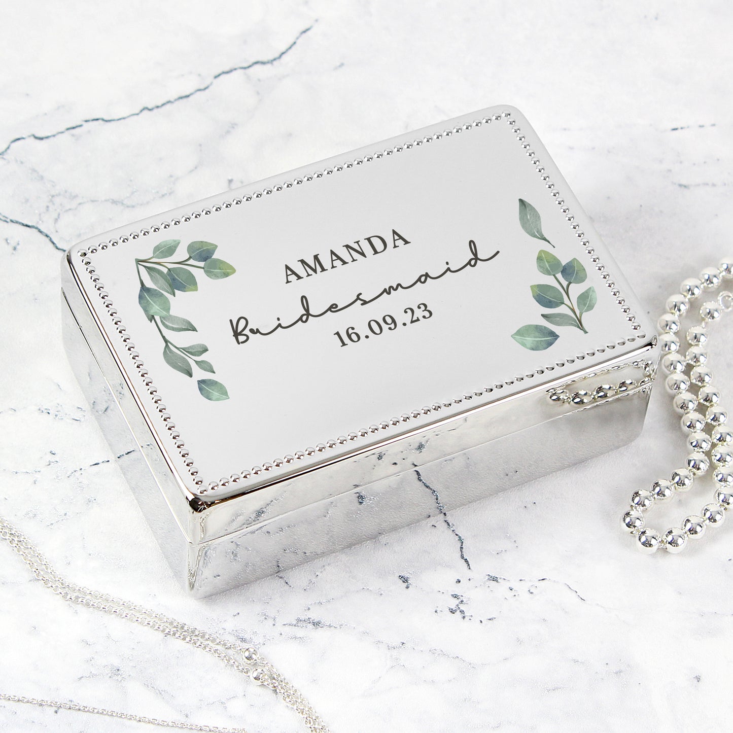 Personalised Botanical Rectangular Jewellery Box - image 6